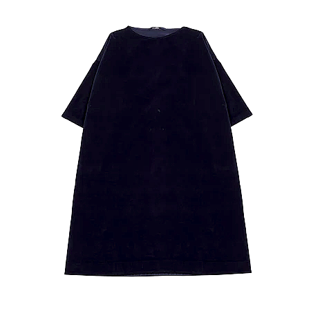 Album Di Famiglia Boatneck Velvet Dress in Ink