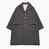 Album Di Famiglia Wool/Hemp Loose Coat in Pepper