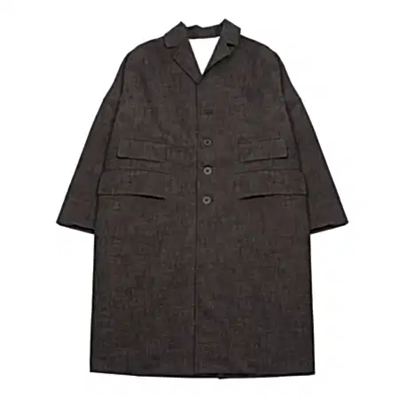 Album Di Famiglia Cotton/Wool Natte Loose Coat in Coffee