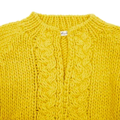 Antiquités Hand Knitted Cardigan in Yellow 2