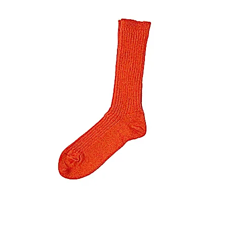 Antiquités Linen Rib Socks in Orange