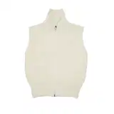 Aton Zipped Up Vest in Off White