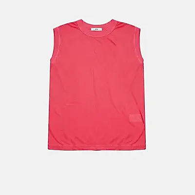 Aton Fresca Boy's Fit Garment Dyed No-Sleeve T-Shirt in Fuscha Pink