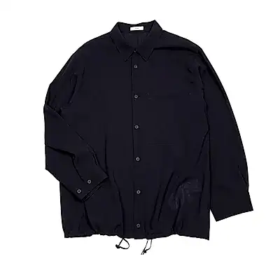 Aton Wool CPO Jacket in Dark Navy 4 