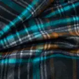 Begg & Co Arran Scarf in Black/White/Teal