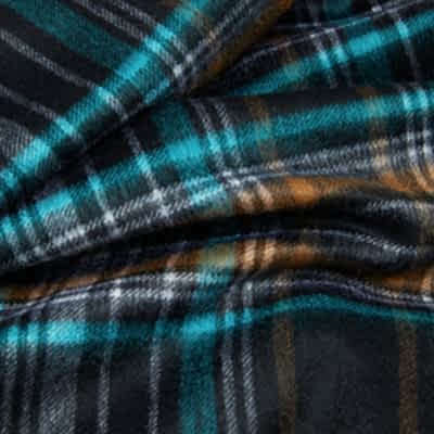 Begg & Co Arran Scarf in Black/White/Teal