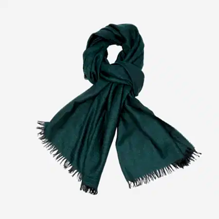 Begg & Co Staffa Cashmere / Silk Scarf in Dark Emerald