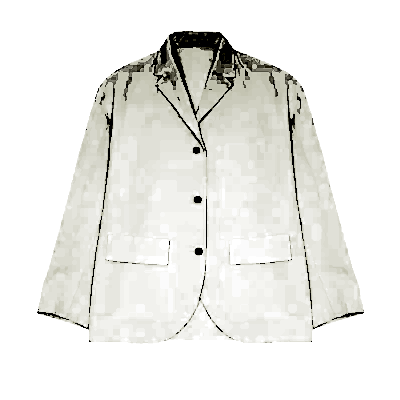 Bea jacket is an oversized blazer in a beautiful off-white Cotton/Linen fabric. Notched lapel, dropped shoulder with three button fastening, two flap pockets.   72% Cotton, 28% Linen. 