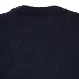 De Bonne Facture Boucle Wool Crew Neck Sweater in Navy 4