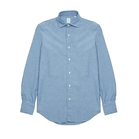 Finamore Tokyo Luigi Original Chambray Shirt in Light Blue