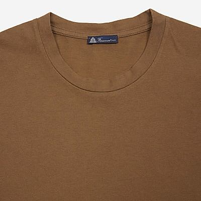 Finamore Cotton T-Shirt in Tobacco 2
