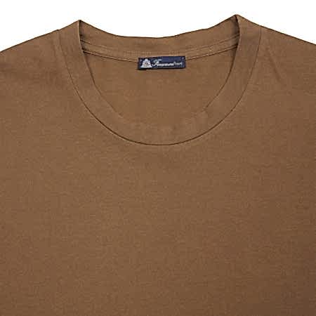 Finamore Cotton T-Shirt in Tobacco