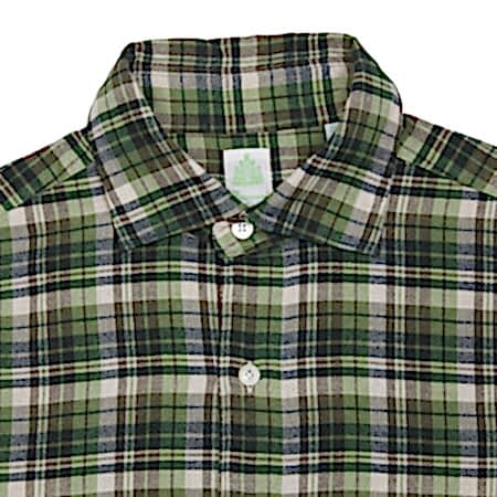 Finamore Gaeta Luigi Cotton Shirt in Green Check