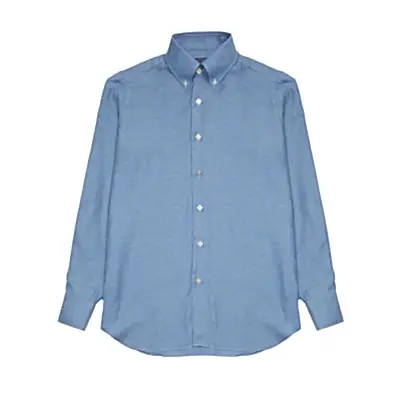 Finamore Napoli Cotton/Cashmere Shirt in Blue