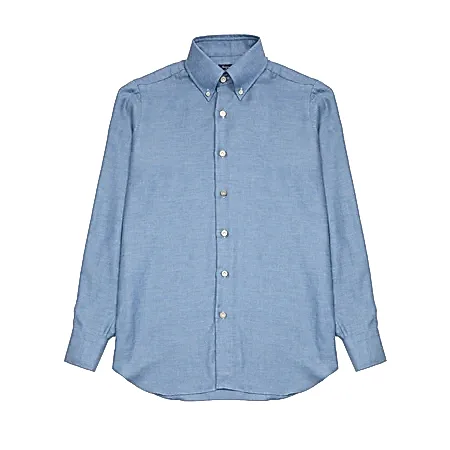 Finamore Napoli Cotton/Cashmere Shirt in Blue