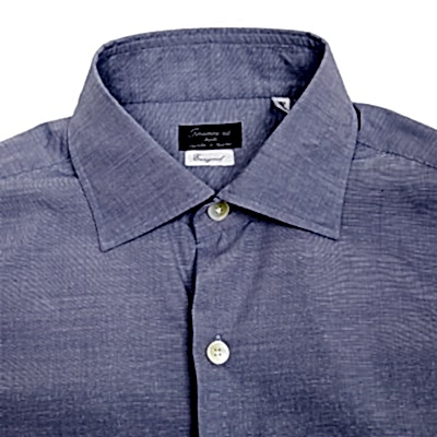 Finamore Napoli Cotton Shirt in Blue 2