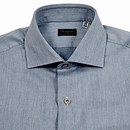 Finamore Napoli Cotton/Cashmere Shirt in Light Blue