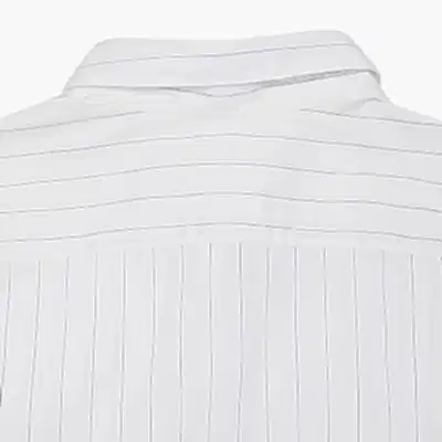 Finamore Women's Divina Shirt in White/Blue Pin Stripe