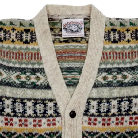 Jamieson's Fair Isle Cardigan in Pebble