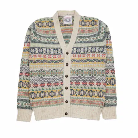 Jamieson's Fair Isle Cardigan in Pebble