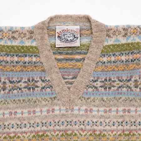 Jamieson's Fair Isle Slipover in Cashew1