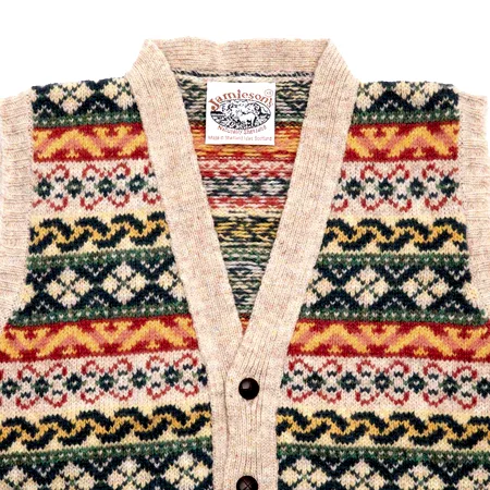 Jamieson's Fair Isle Waistcoat in Ivory1