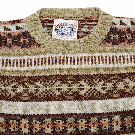 <p>Fair Isle jumper knitted from 100% Shetland wool.</p> <p>Knitted in the Shetland Islands, Scotland.</p>