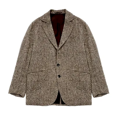 Kaptain Sunshine Donegal Tweed 4B Hunter Jacket in Khaki Nep