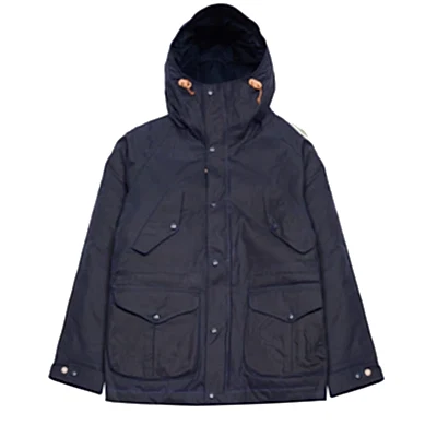 Manifattura Ceccarelli Waxed Fisherman Parka in Navy 3