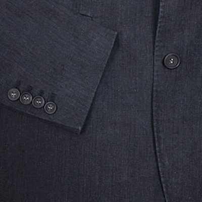 Massimo Alba Linen Sloop Suit in Nero Lavata