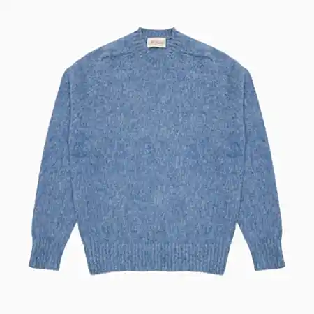 McGeorge of Scotland Supersoft Shetland Shaggy Jumper in Blue 1