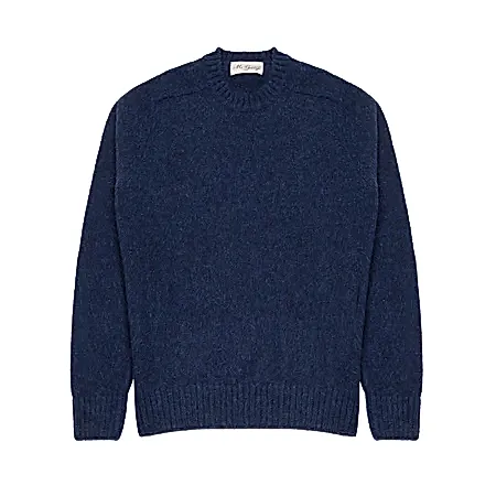 McGeorge of Scotland Supersoft Shetland Shaggy Jumper in Haast Blue