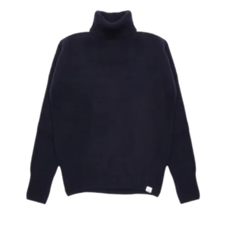 Merz b Schwanen Good Basics Cashmere/Merino Turtleneck Pullover in Dark Navy 1