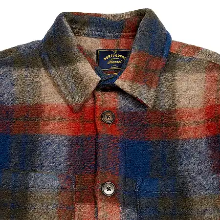 Portuguese Flannel Parker Overshirt in Blue