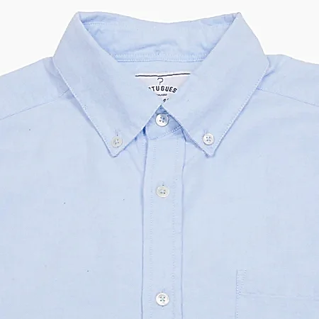 Portuguese Flannel Brushed Oxford Shirt in Blue