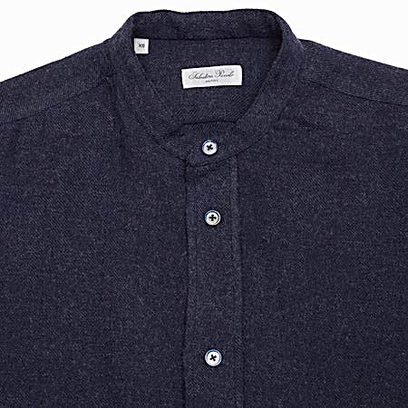 Salvatore Piccolo Women's Monica Linen Wool Shirt in Navy