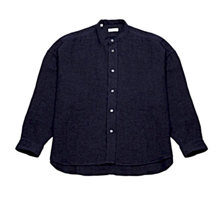 Salvatore Piccolo Women's Monica Linen Wool Shirt in Navy