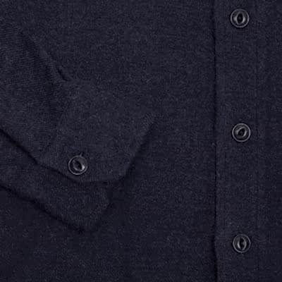 Salvatore Piccolo Linen Wool Shirt in Navy