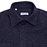 Salvatore Piccolo Linen Wool Shirt in Navy