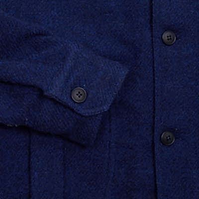 Salvatore Piccolo Virgin Wool Overshirt in Blue