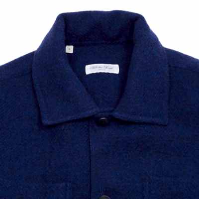 Salvatore Piccolo Virgin Wool Overshirt in Blue