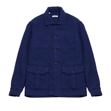 Salvatore Piccolo Virgin Wool Overshirt in Blue