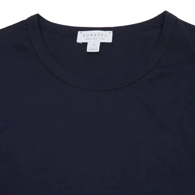 Sunspel Classic Long Sleeve T-Shirt in Navy 2