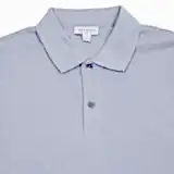 Sunspel Piqué Polo Shirt in Smoke Blue 2