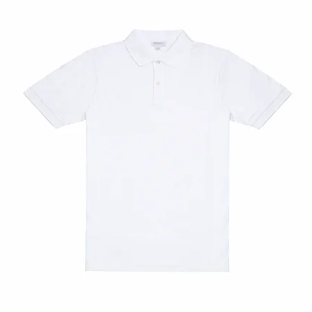 Sunspel Piqué Polo Shirt in White