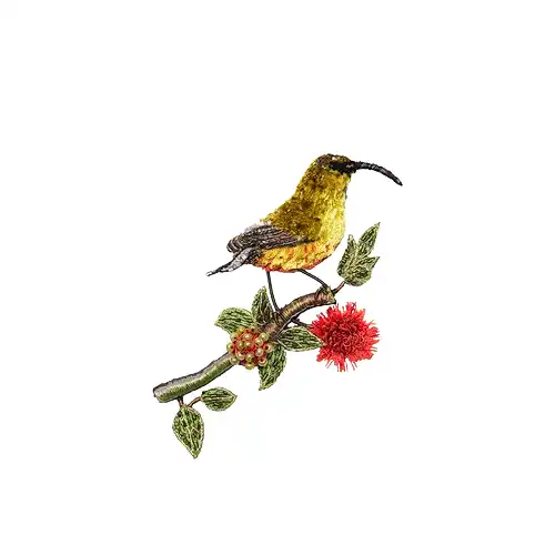 Bird on a branch brooch. 