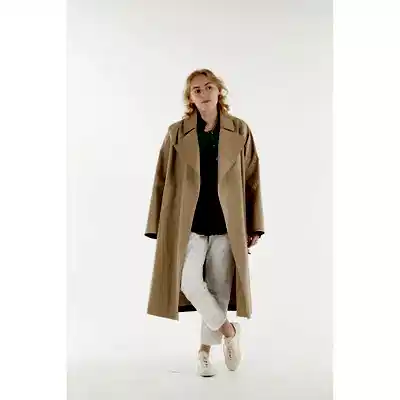 Mackintosh Women's Kintore Bonded Cotton Overcoat in Fawn