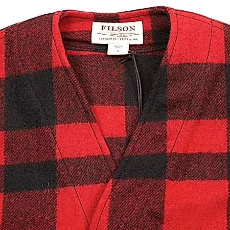 Filson Wool Mackinaw Vest in Red Check