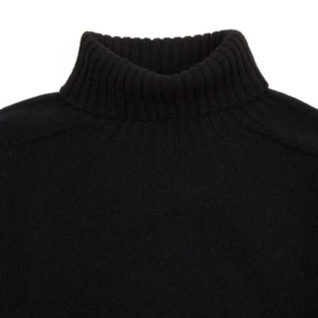 Harley Women's Superfine Lambswool Roll Neck Jumper in Black