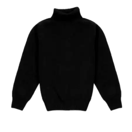 Harley Women's Superfine Lambswool Roll Neck Jumper in Black